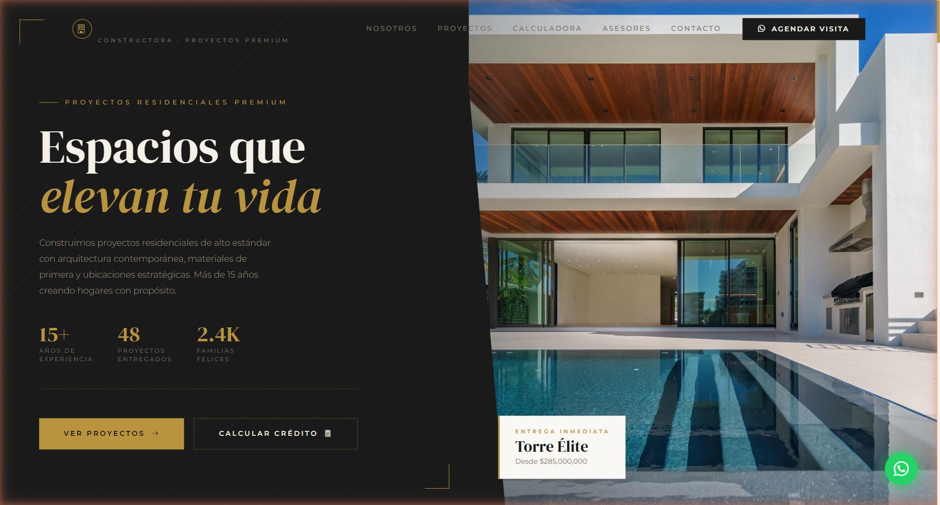 Premium Homes — Real estate developer site with property listings, virtual tours, and mortgage calculator integration.