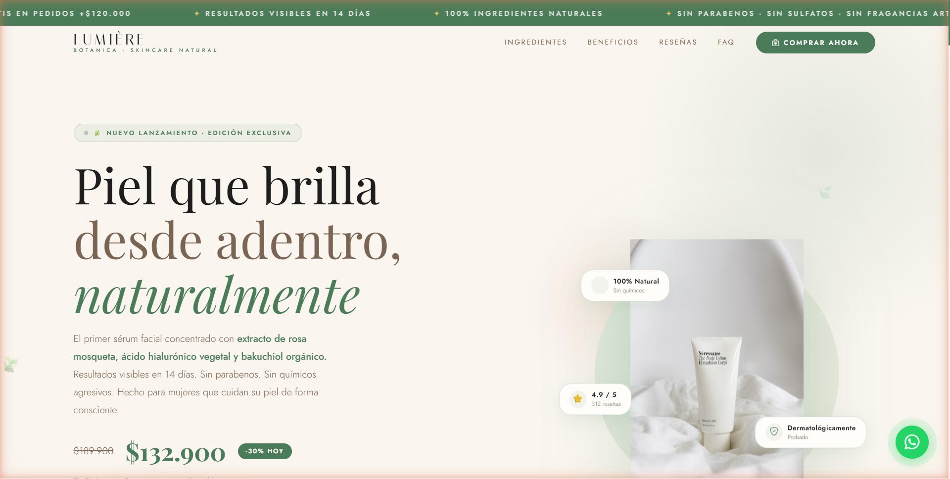 Lumiere Botanica — Luxury botanical skincare store with product catalog, cart, and Stripe payment integration.
